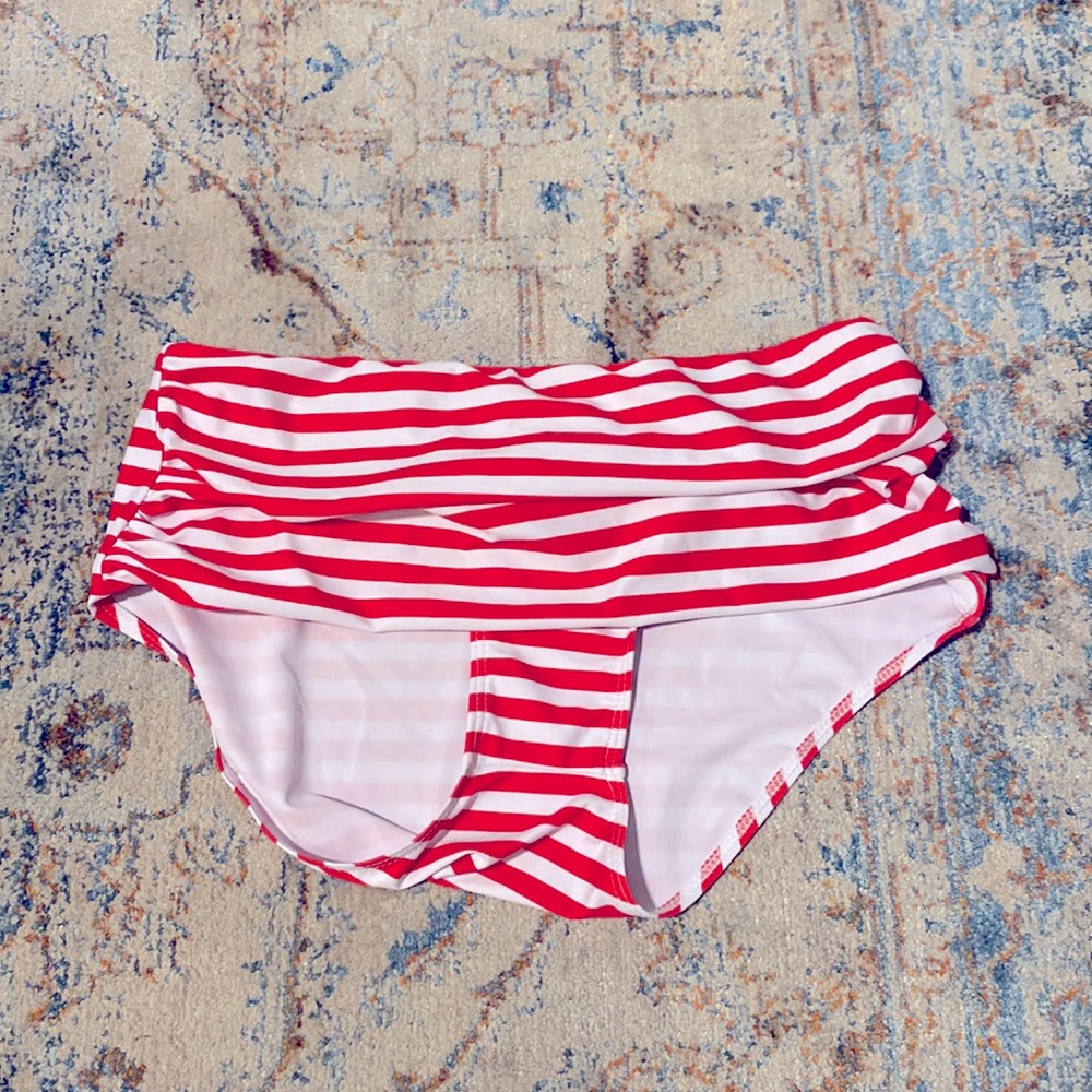High Waisted Striped Bathing Suit Bottom